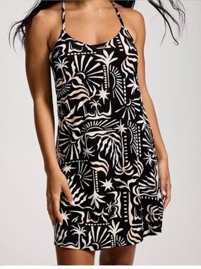 Soma Cool Nights Black and Cream Strappy Sleep Shirt